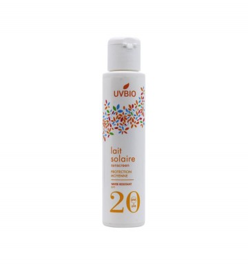 Uvbio sunscreen spf 20 bio water resistant 100 ml